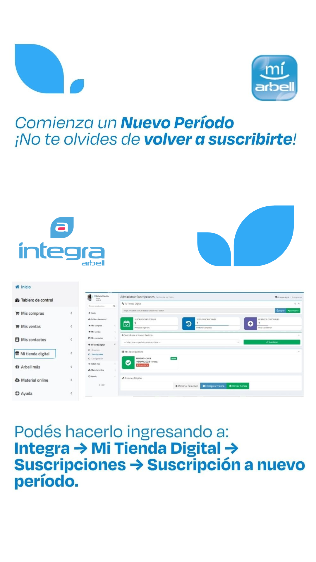 Suscripción \"Mi arbell\"